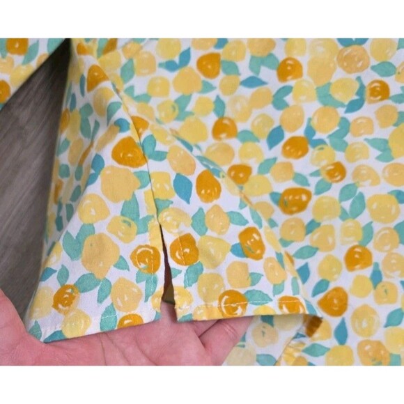 D&Co Size XL Lemon Fruit Print Long Sleeve Button Up Shirt - Picture 7 of 9
